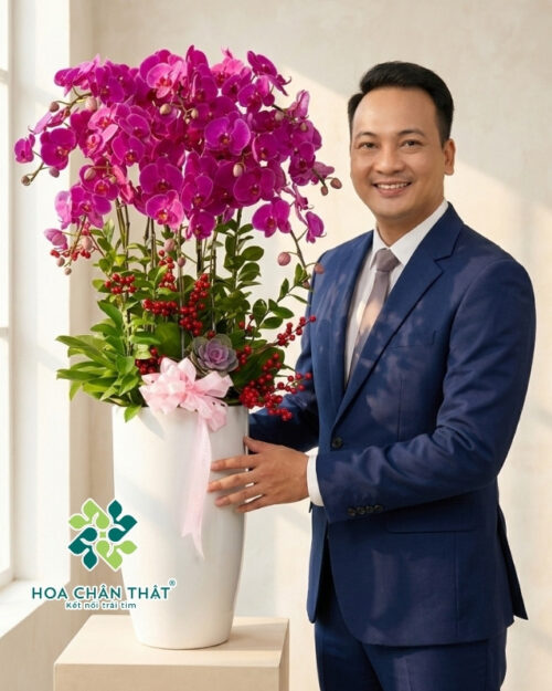 Chậu Lan Hồ Điệp Đỏ Ớt 10 Cành – Màu Đỏ Thắm Sắc Xuân
