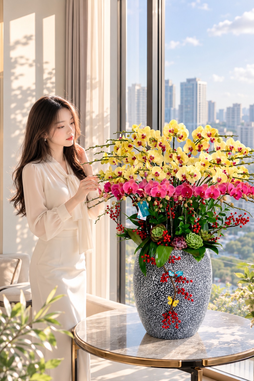 Chậu lan hồ điệp 30 cành – Vườn Xuân Chậu lan hồ điệp 30 cành – Vườn Xuân