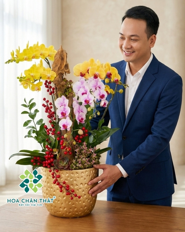 Chậu lan hồ điệp 5 cành – Hương Tết Chậu lan hồ điệp 5 cành – Hương Tết