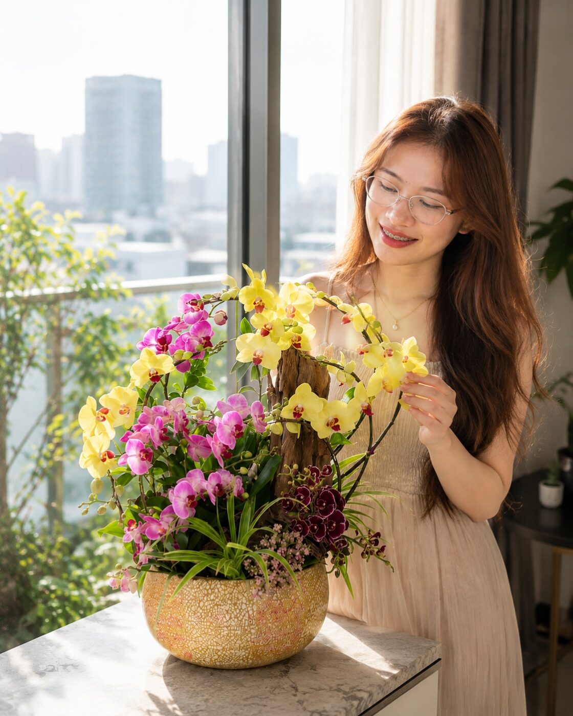 Chậu lan hồ điệp mini 12 cành – Đủ Đầy Chậu lan hồ điệp mini 12 cành – Đủ Đầy