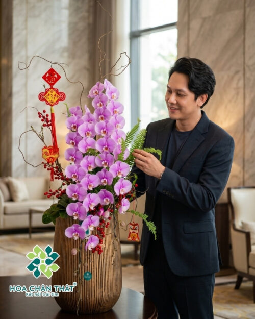 Chậu Lan Hồ Điệp Hồng 3 Cành – Như Ý