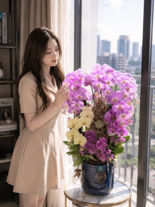 Chậu Lan Hồ Điệp – Vạn Sắc Thành Công