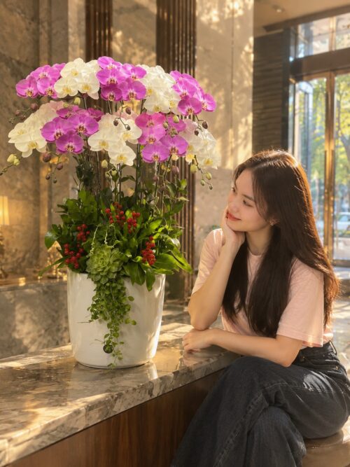 Chậu Lan Hồ Điệp 10 Cành – Ngọc Hồng An Khang