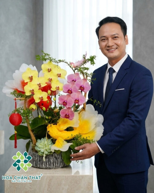 Lan Hồ Điệp Cá Chép Vàng 3 Cành – Vượng Tài Đón Phúc