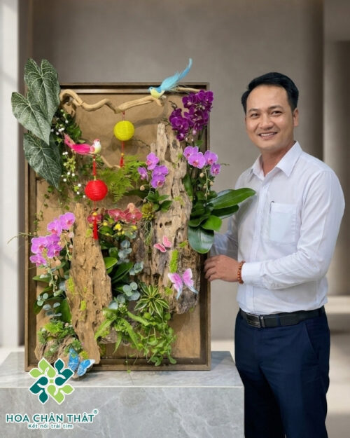 Tranh Hoa Lan Hồ Điệp – Sắc Xuân Gắn Kết