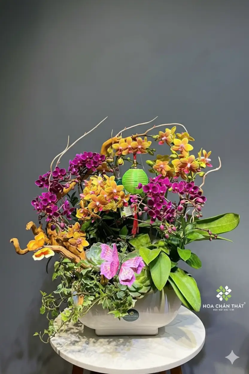 Chậu Lan Hồ Điệp Mini 5 Gốc Đôi Mix Màu Ghép Lũa – Ân Hòa Sắc Việt Chau Lan Ho Diep Mini 5 Goc Doi Mix Mau Ghep Lua – An Hoa Sac Viet