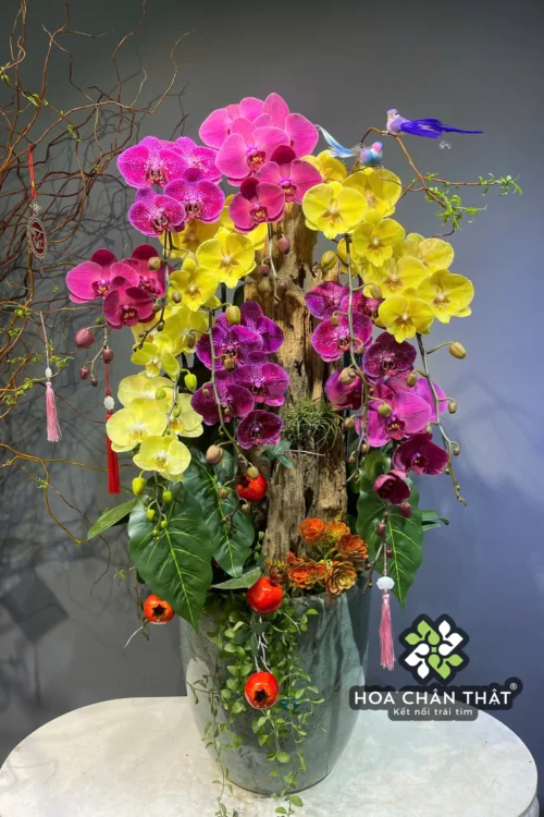 Chau Lan Ho Diep 10 Canh Mix Vang Hong Ghep Lua – Phuc Loc Giao Hoa 1