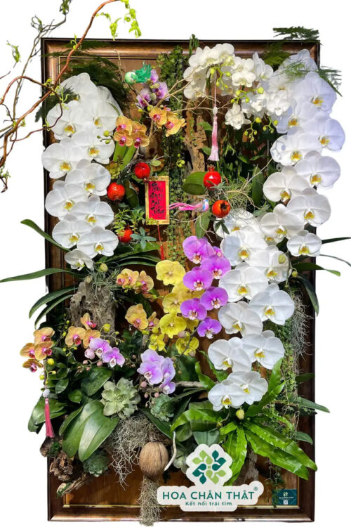 Tranh Lan Hồ Điệp Nữ Hoàng 15 Cành – Vương Khí Viên Mãn