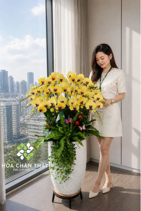 Chậu lan hồ điệp vàng 15 cành – Đại Cát Hoàng Gia Chậu lan hồ điệp vàng 15 cành – Đại Cát Hoàng Gia