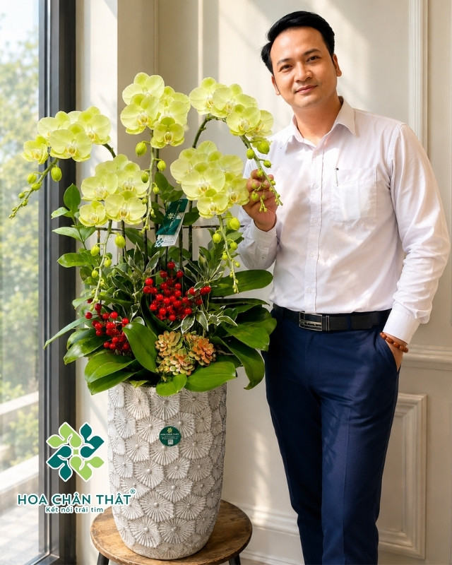 Chậu Lan Hồ Điệp Xanh 5 Cành – Thiên Thanh Trường Thịnh Chậu Lan Hồ Điệp Xanh 5 Cành – Thiên Thanh Trường Thịnh
