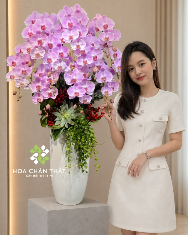 Chậu lan hồ điệp 10 cành hồng – Đại Cát Trường An Chậu lan hồ điệp 10 cành hồng – Đại Cát Trường An